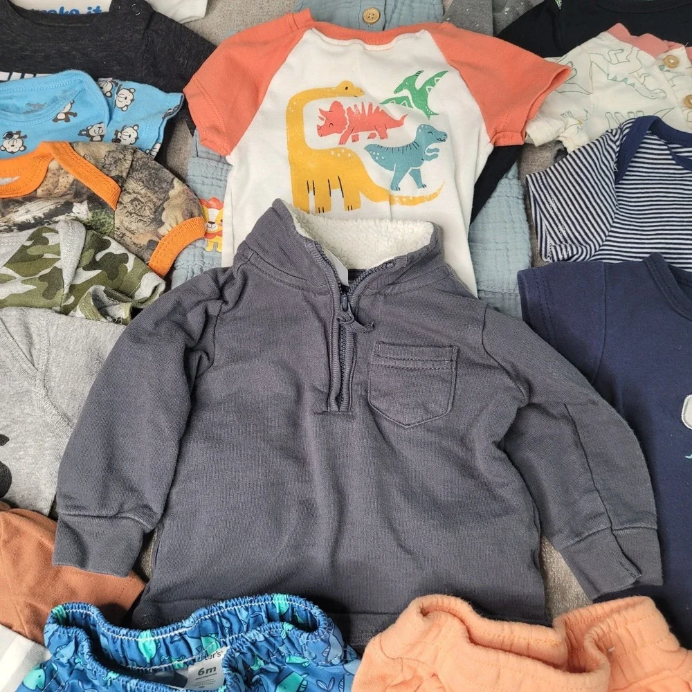 Lot of 21 Baby Boy 3 to 6 Month Clothing Lot Carter Garanimals Shorts Bodysuits